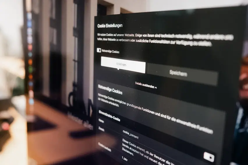 Zustimmungsbox für Cookies auf einer Webseite